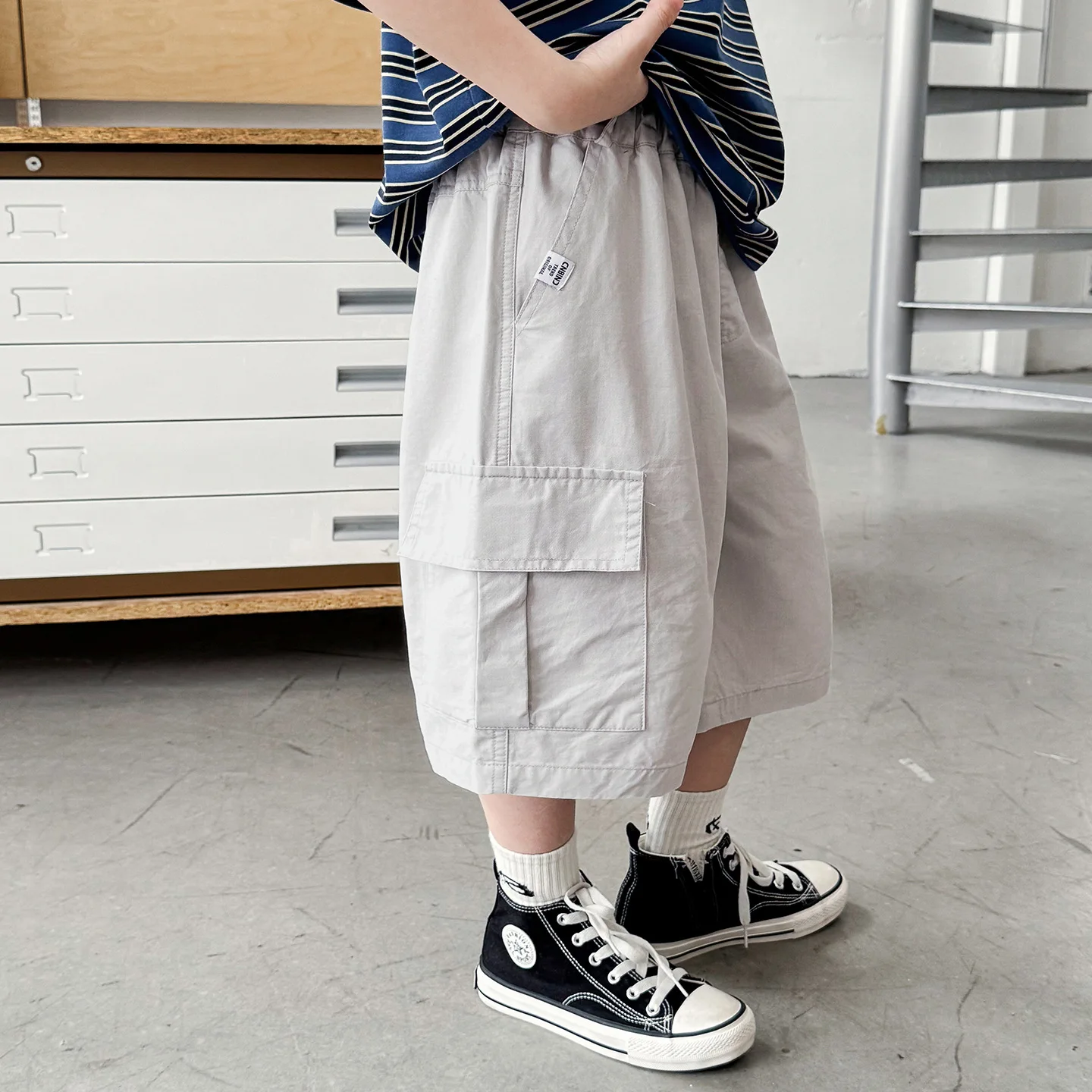 Boys Pants 2026 Spring and Summer New Children's Clothing Korean Style Boys and Girls Loose Casual Label Do Old Shorts - view 2
