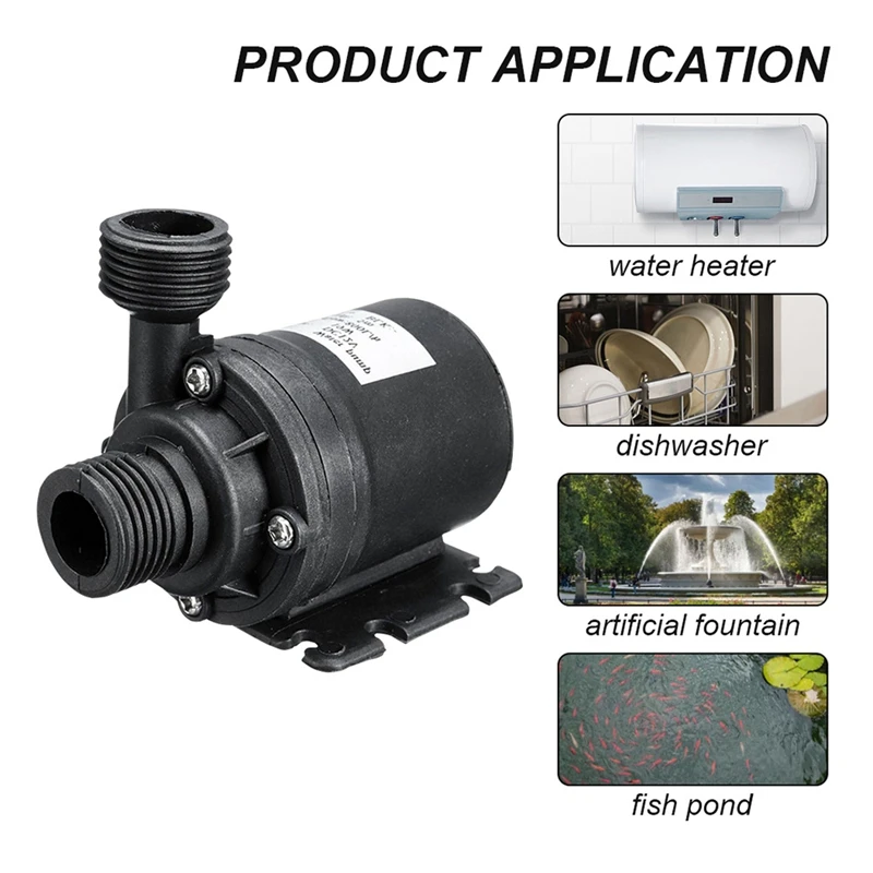 50W Plastic Water Pump 800L/H DC12V Solar Water Fountain Pump Low Noise For Family Garden Water Fountain Irrigation Pump