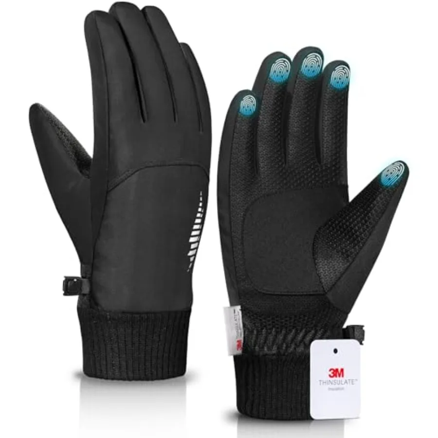 

Snow Winter Gloves Women Men Thermal Ski Glove with Warm Waterproof Touchscreen for Cold Weather Running Cycling