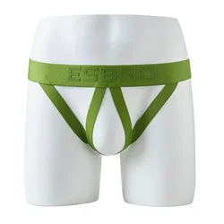 Culotte Jockstrap évidée pour hommes, string sexy, slips bandage, jarretelles, lingerie 7.0, fesses exposées, sous-vêtements taille basse