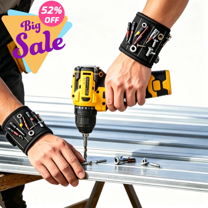 New Strong Magnetic Wristband Portable Tool Bag Electrician Adjustable Wrist Belt for Holding Screws Nails Drilling Bits Bolts