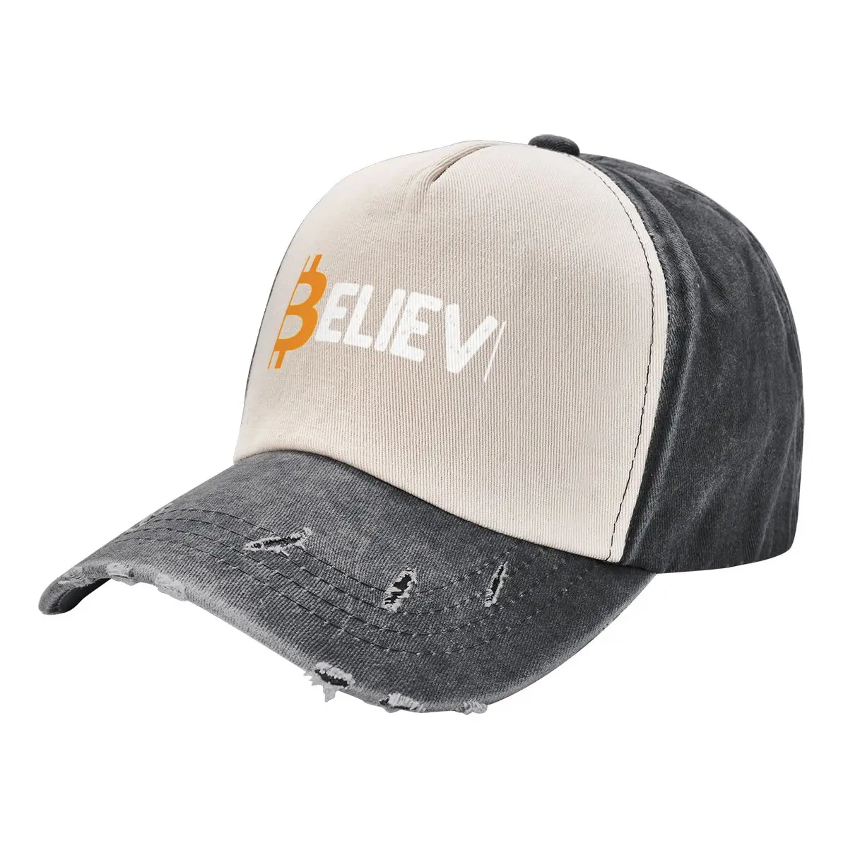 

Bitcoin Believe BTC Crypto Distressed Cryptocurrency Coin Blockchain Gift Baseball Cap Luxury Brand dad hat Mens Caps Women's