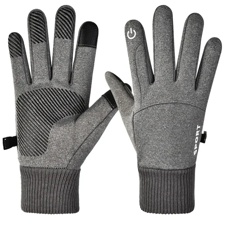 

Fleece Motorcycle Gloves Guantes Winter Warm Full Fingers Heated Waterproof Heating Hand Moto Ski Touch Screen Gloves