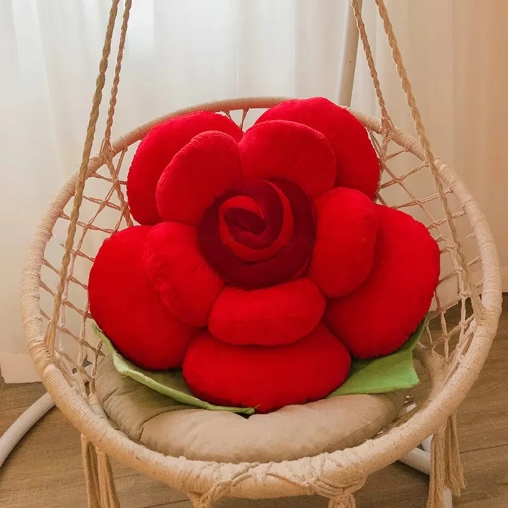 New Large Rose Shaped Pillow Simulated Plush Sofa Flower Cushion Colorful Car Interior Cushion Plush Toys