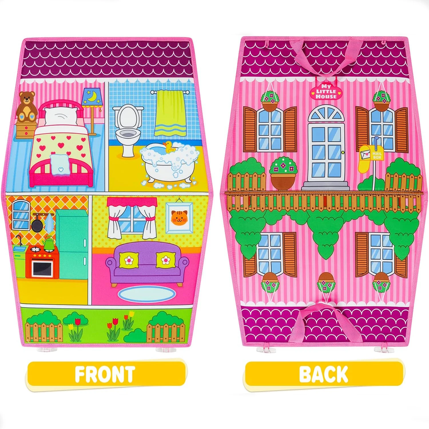 Toddler Dress Up House Busy Board Felt Story Books Fine Motor Skills Preschool Montessori Early Learning Sensory Toy For Girls