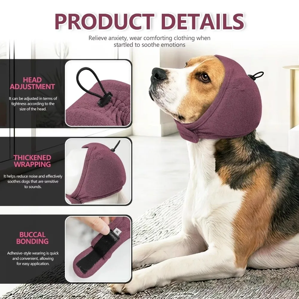 

Elastic Dog Calming Earmuff Windproof Adjustable Dog Anti-scare Scarf Noise Cancelling Lightning Protection Dog Ear Cover