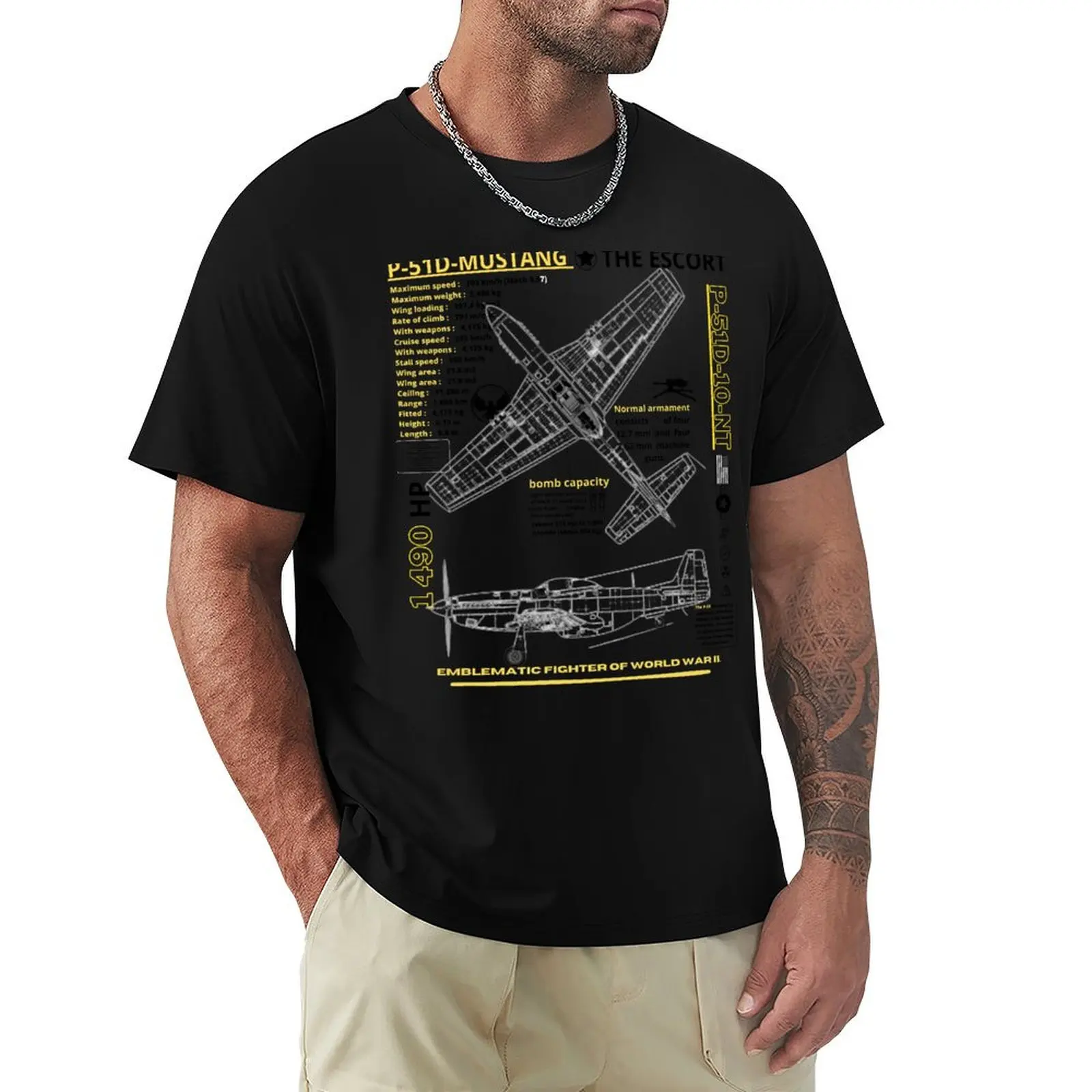 

Vintage t-shirt, P51 mustang T-Shirt summer 2025 designer shirts Personalized t-shirt mens cotton t shirts