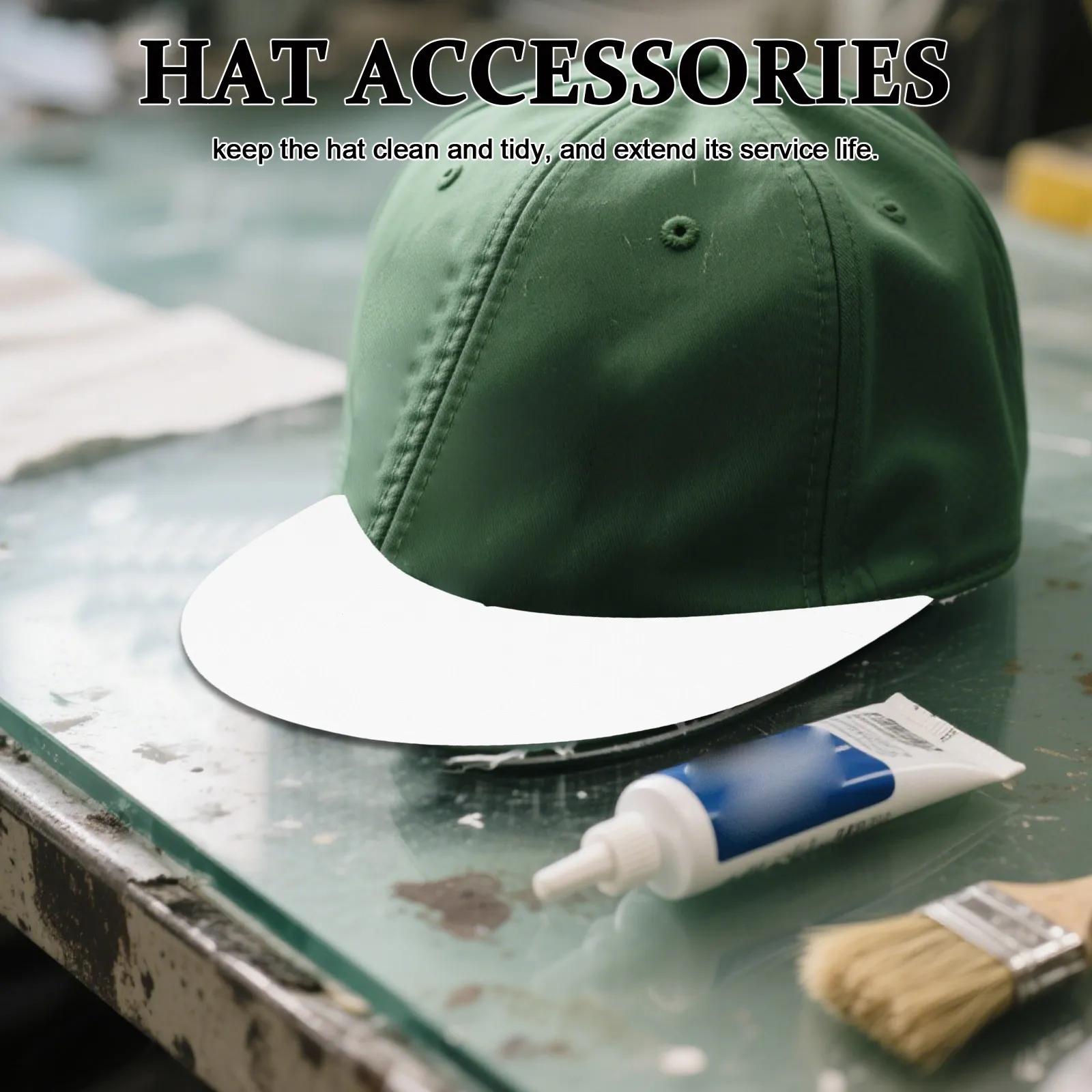 

50Pcs Antistatic Baseball Cap Visor Insert Plastic Resin Hat Shaper Insert for DIY Hat Making Baseball Cap Brim Support