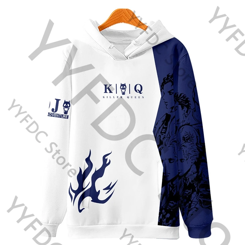 Anime Jojos Bizarre Adventure Zipper Hoodie Kira Yoshikage Cosplay Men women Harajuku Streetwear Hip Hop Trend Loose Sweatshirt