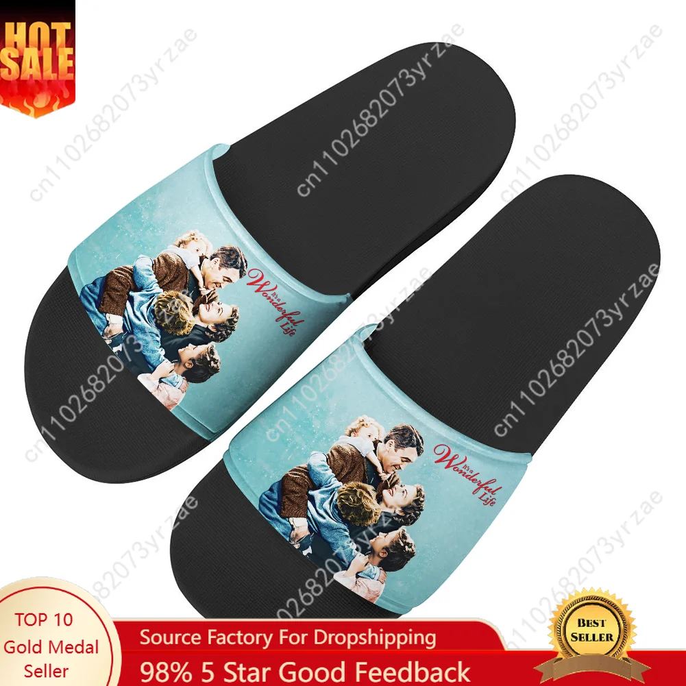 

It's a Wonderful Life Flip Flops Home Slippers Mens Womens Teenager Family Slippers Bathroom Pool Sandals Customized Water Shoes