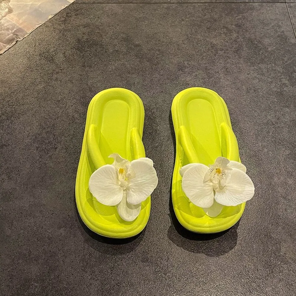 

Soft Butterfly Orchid Flip Flops Sweet Anti-slip Beach Sandal Thickened Shoes Charm Women Flower Slippers Bedroom