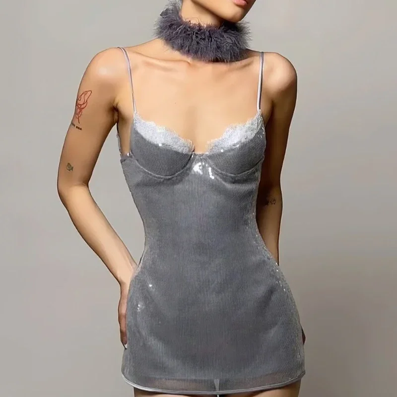 

2026 new solid color scarf sleeveless low neck sexy fashion backless hip dress