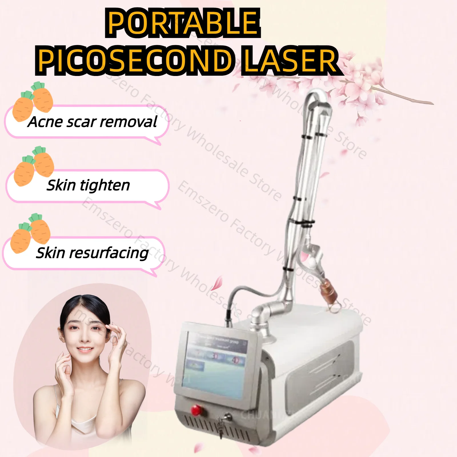 

Portable Painless Co2 Fractional Removal Machine for Skin Rejuvenation Wrinkle Remover and Pigment Remove