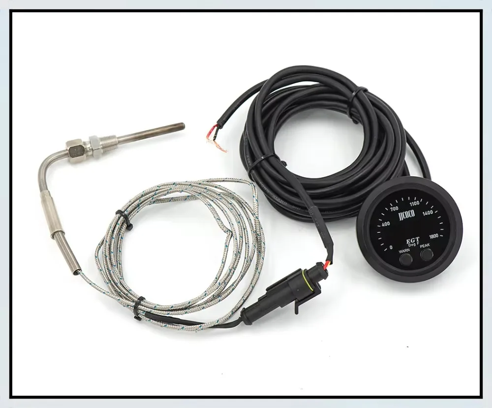 52Mm Exhaust Thermometer Slim Round with Red Light Emitting Diode Display 6