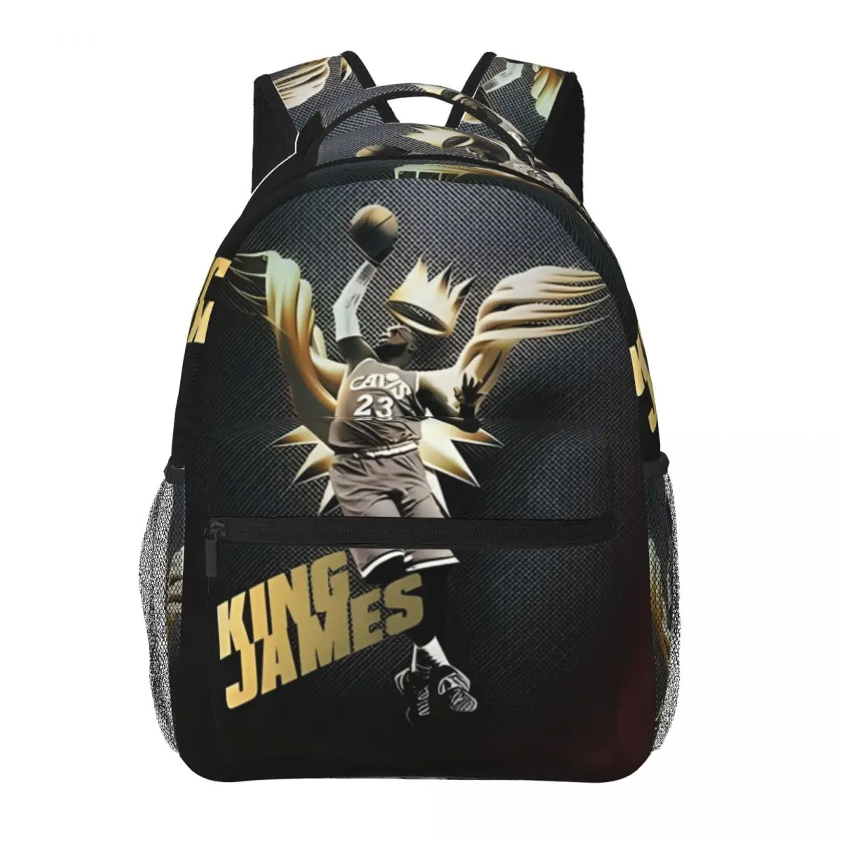 

King Lebron-james Student School Bookbag Canvas Daypack Elementary High College Travel Bags 16in