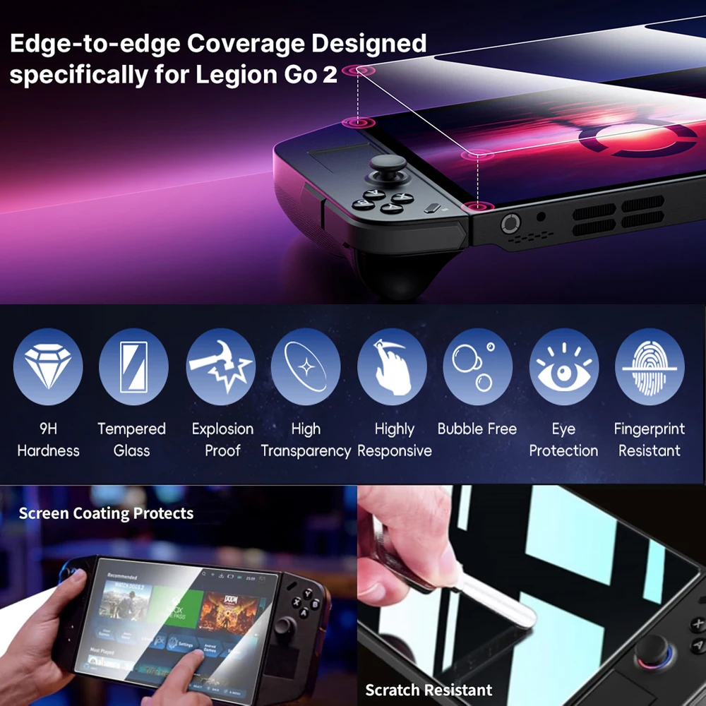 واقي شاشة من الزجاج المقسى لهاتف Lenovo Legion GO 2 2025 واقي ملحقات لجهاز Lenovo Legion GO 2th