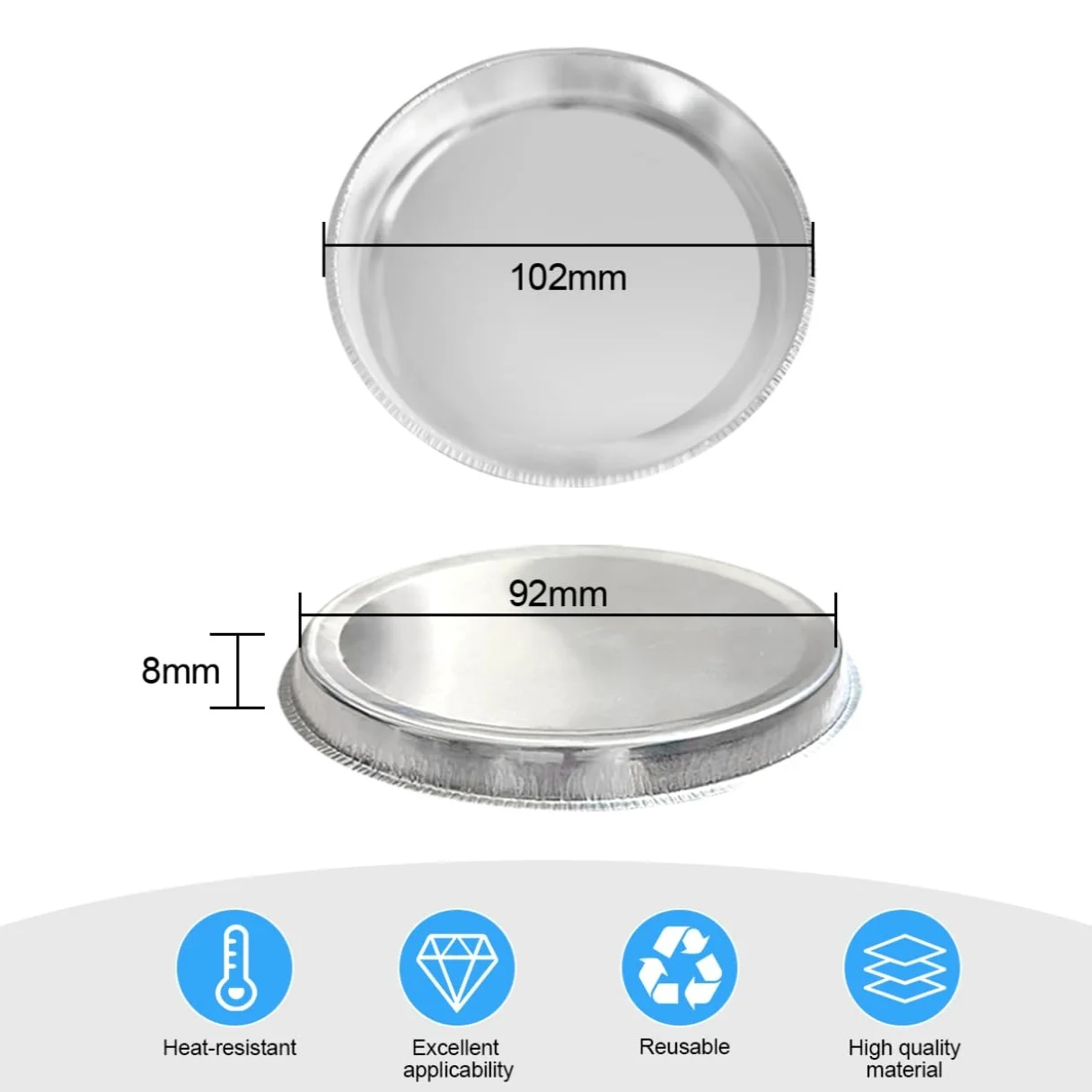 Aluminum Sample Pan for Laboratory Moisture Analyzers 92*8mm Disposable Aluminum Weighing Dishes 50pcs a box