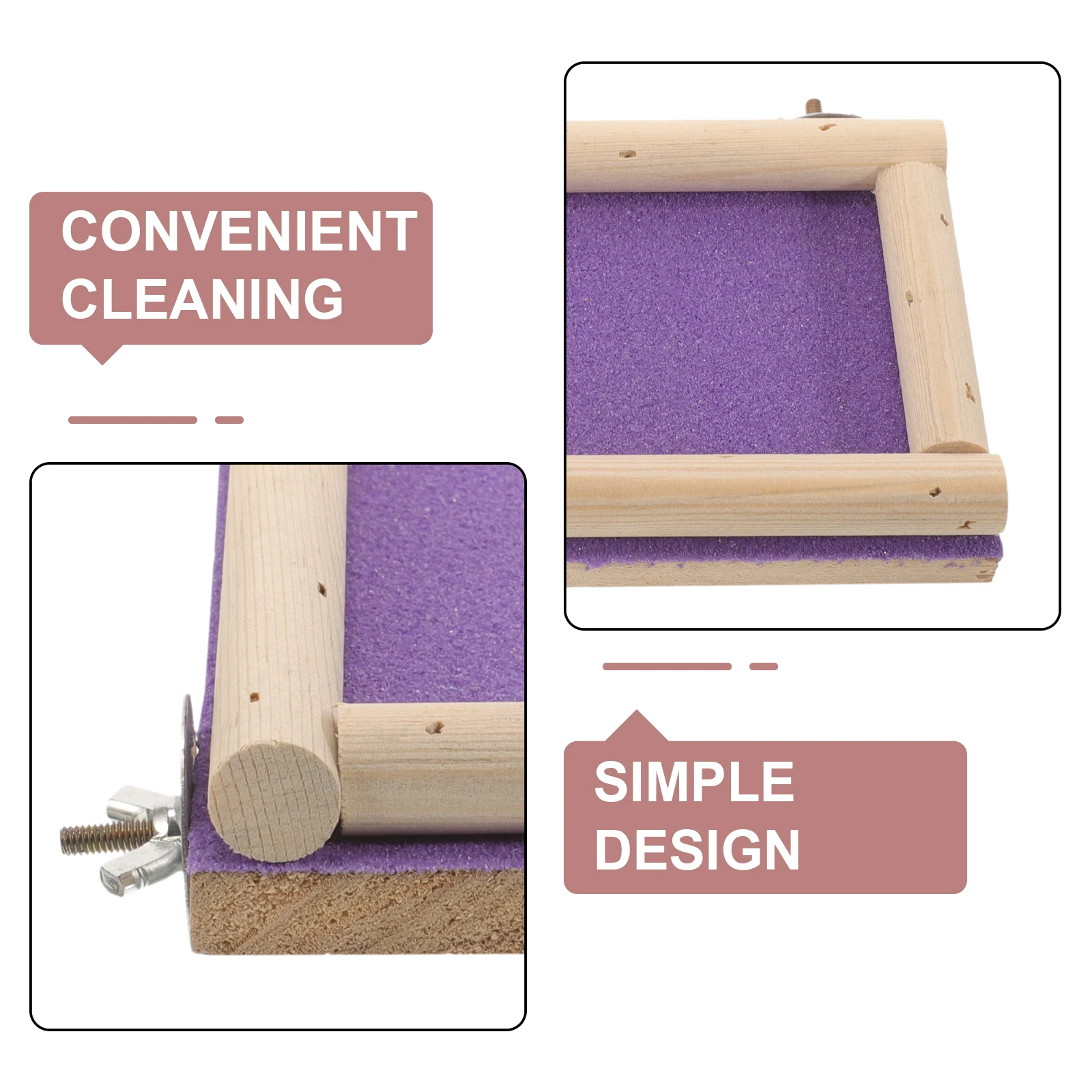 

Wooden Platform Toys Hamster Parrot Standing Cockatiels Purple Bird Perch Playground Claw Grinding Medium Training