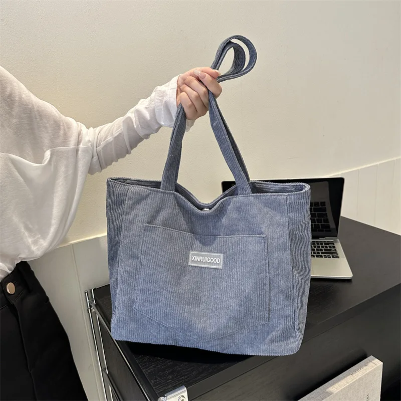 

Corduroy Shoulder Bag Women's Large Capacity Tote Casual Versatile Underarm Purse & Handbag Fashion Essentials
