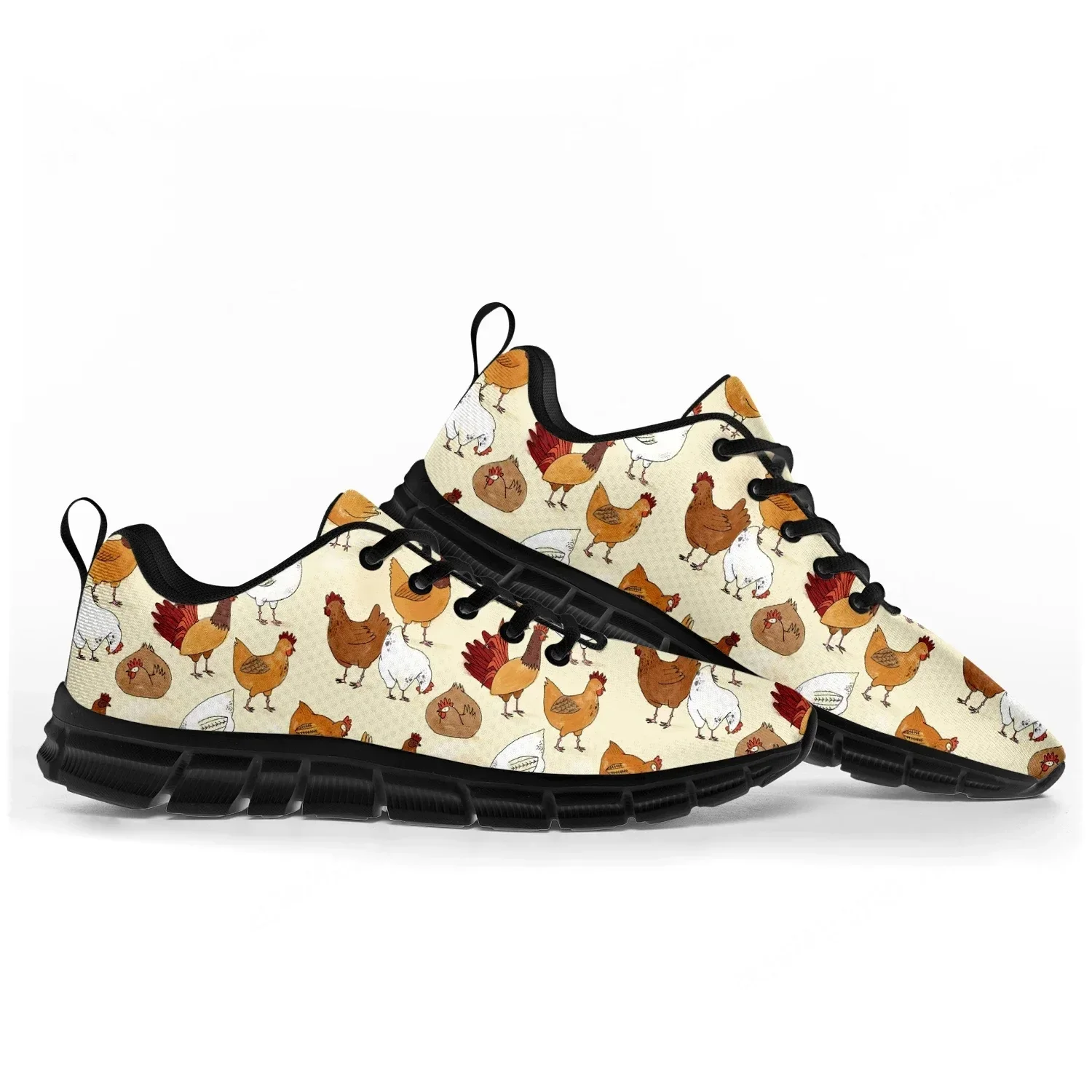 

Cartoon Rooster Print Sports Shoes Mens Womens Customized Sneakers Tailor-Made Shoe Couple