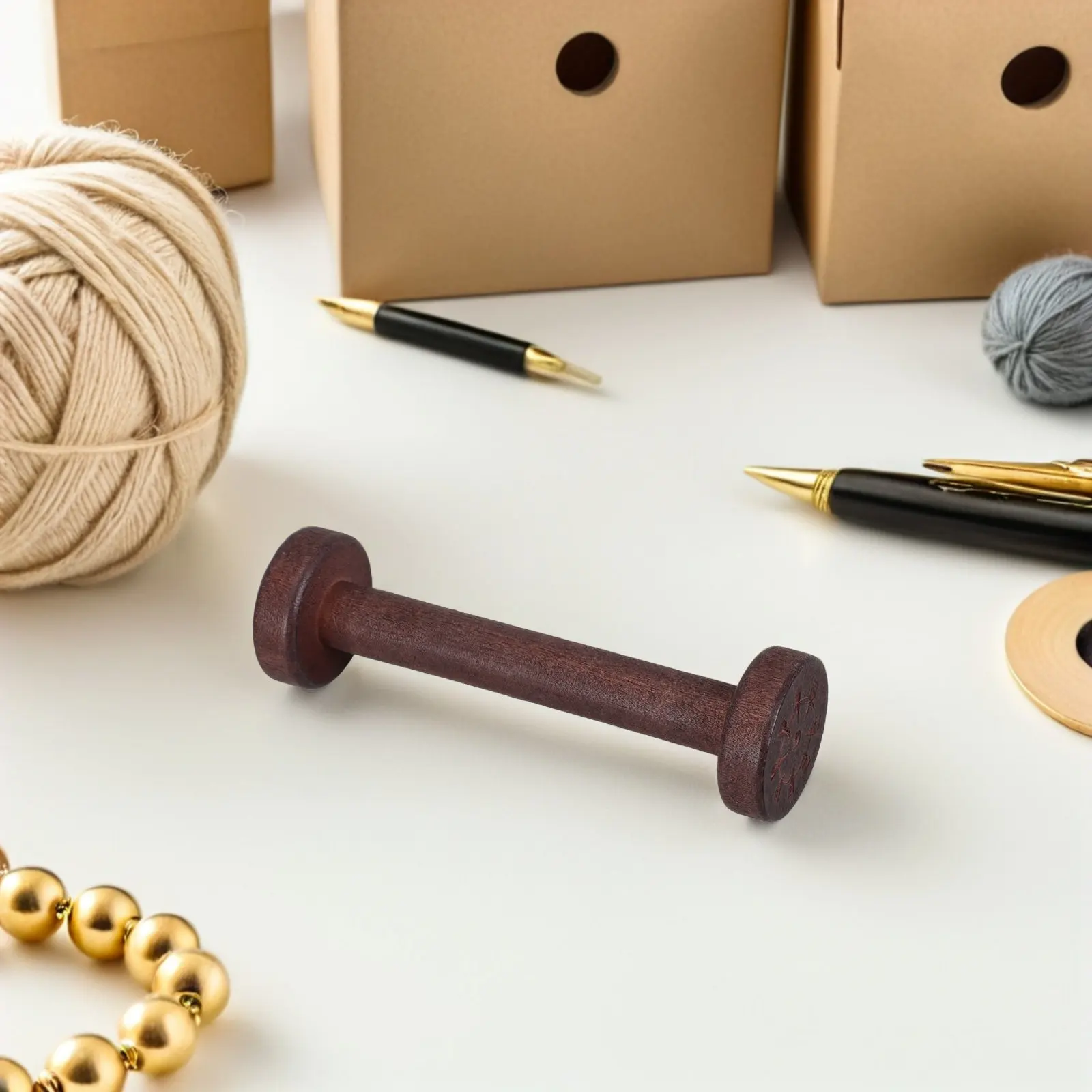 5Pcs Vintage Wooden Spools for Crafts Natural Unfinished Rustic Thread Bobbins Hand-Polished Yarn Cord Elastic Jewelry Chain view 4