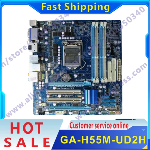 100%test Original GA-H55M-UD2H motherboard 16GB LGA 1156 DDR3 Micro ATX