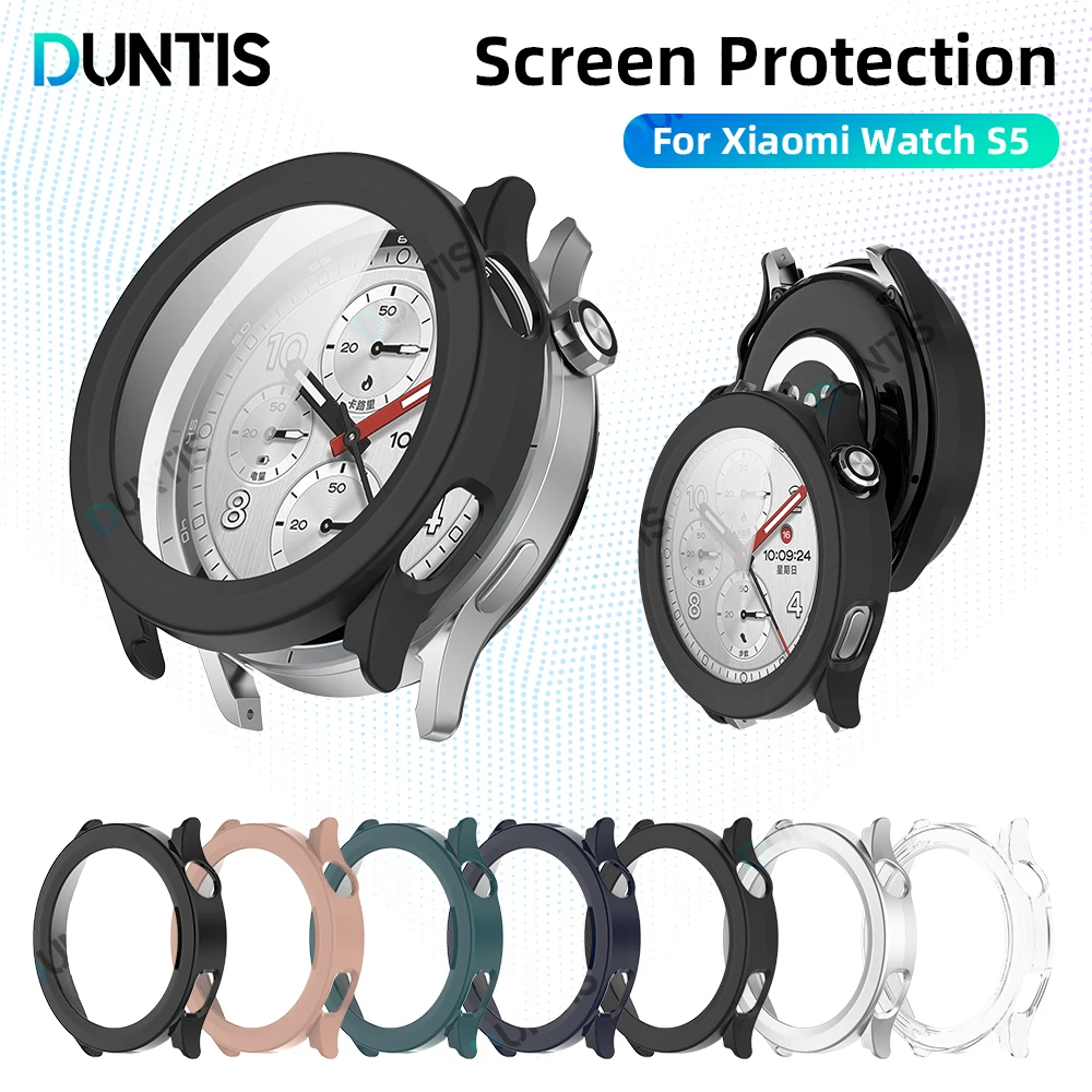 

Screen Protector Case For Xiaomi Watch S5 46MM HD Anti-Fog Tempered Glass & Hard Pc Bumper For Mi Watch S5 46MM Accessories