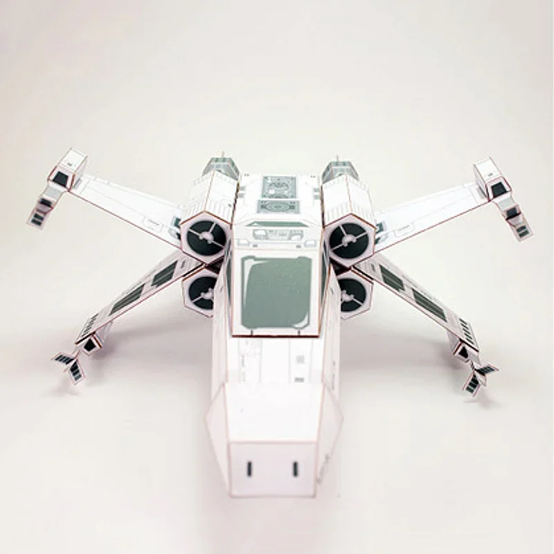 Model samolotu X-WING z białego papieru, mini kostka 3D, figurka, papercraft, DIY, origami dla dzieci i dorosłych, rękodzieło, zabawki FC-016