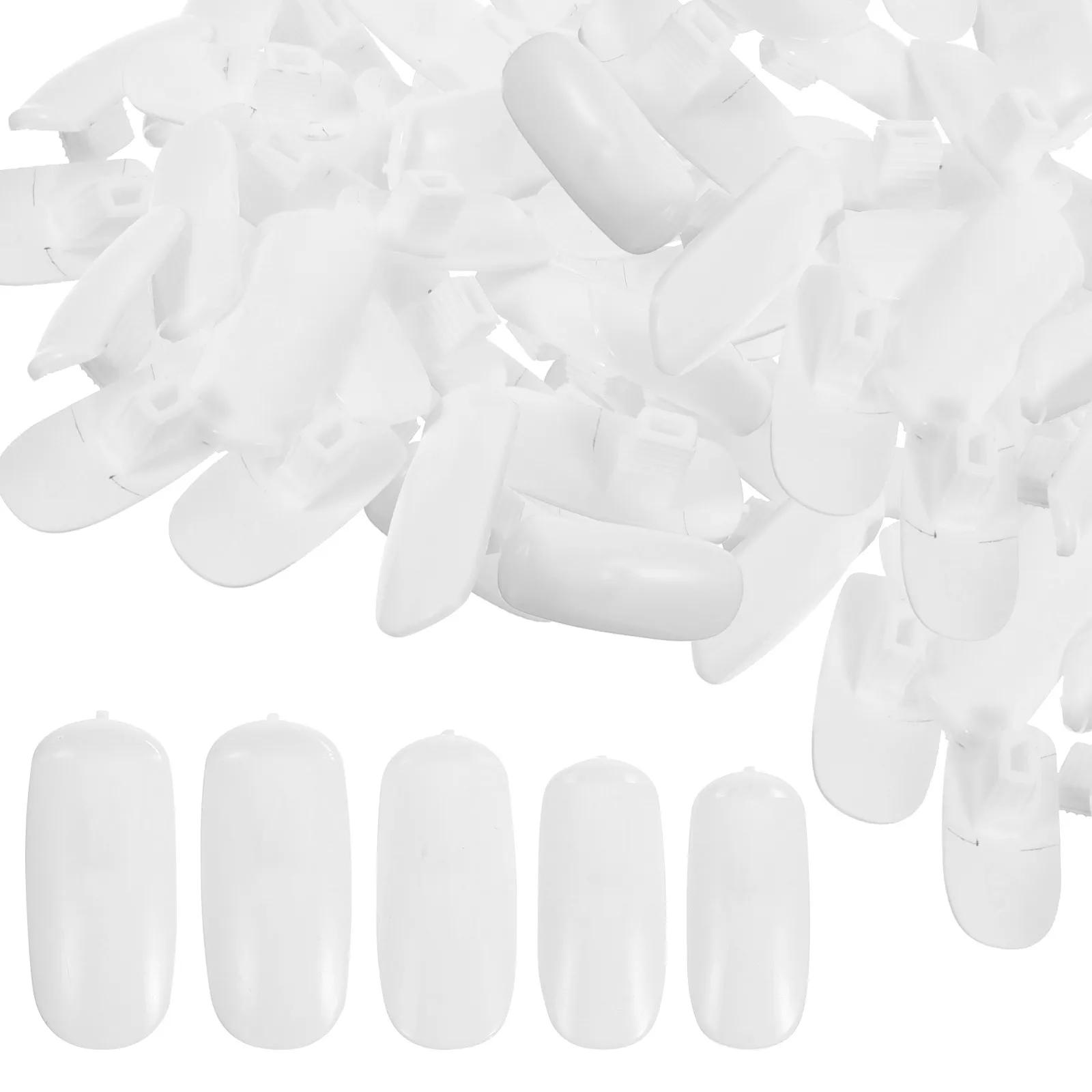 

100Pcs Mechanical Hand Nail Tips Practice Nails Nail Art Training Display Fake Tips Salon Education Professional Use