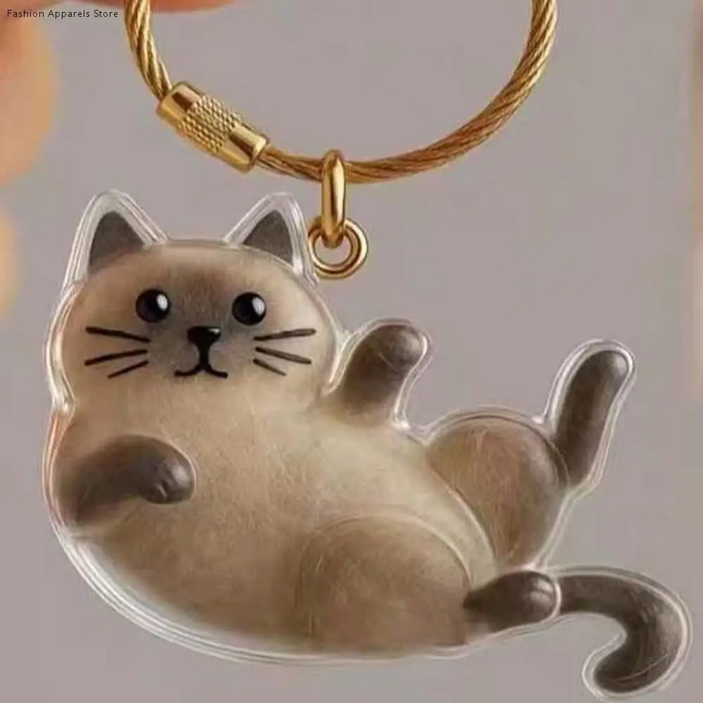 

Transparent Acrylic Keychain Cat Hair Storage Capsule Animal Shaped Portable Rabbit Hair Storage Box Cute Stylish