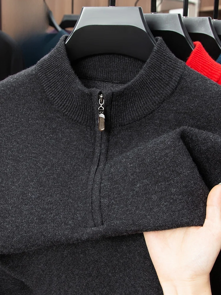 

Lormen Men's Thiened f Zipper Sweater Casual Color High Collar Warm Faionable Autumn Winter New Arrival