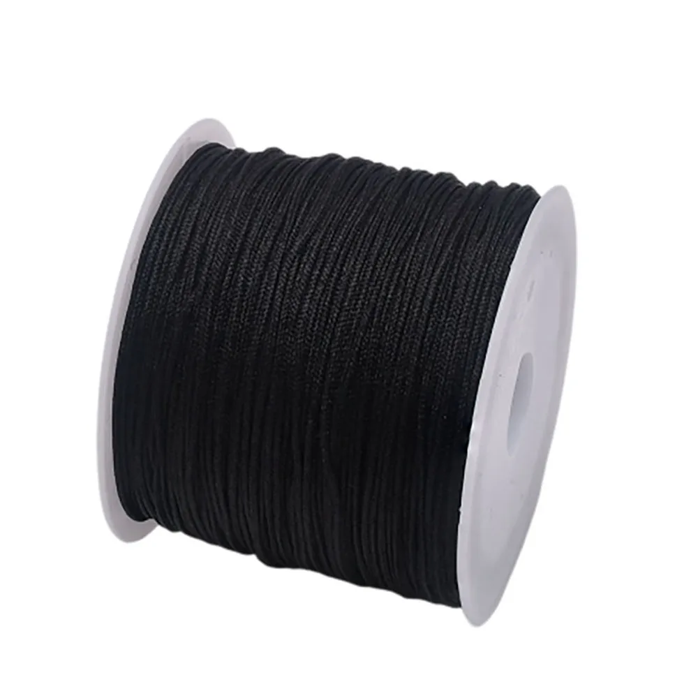 50Yds 0,8 mm ambachten nylon koord voor sieraden maken kralen gevlochten nylon satijnen string voor armbanden rattail trim Chinese knoop