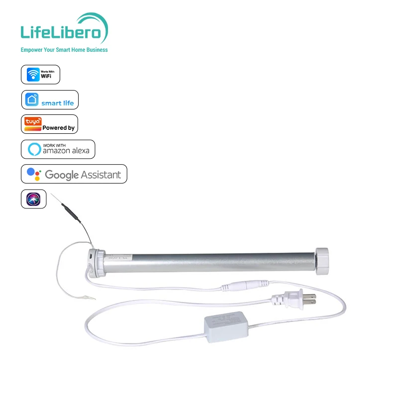 SZMYQ Mini Modern Office Window 5.3KG Load Tuya Smart WiFi Roller Shade Opener Electric Engine 25mm Tube Alexa Voice Control
