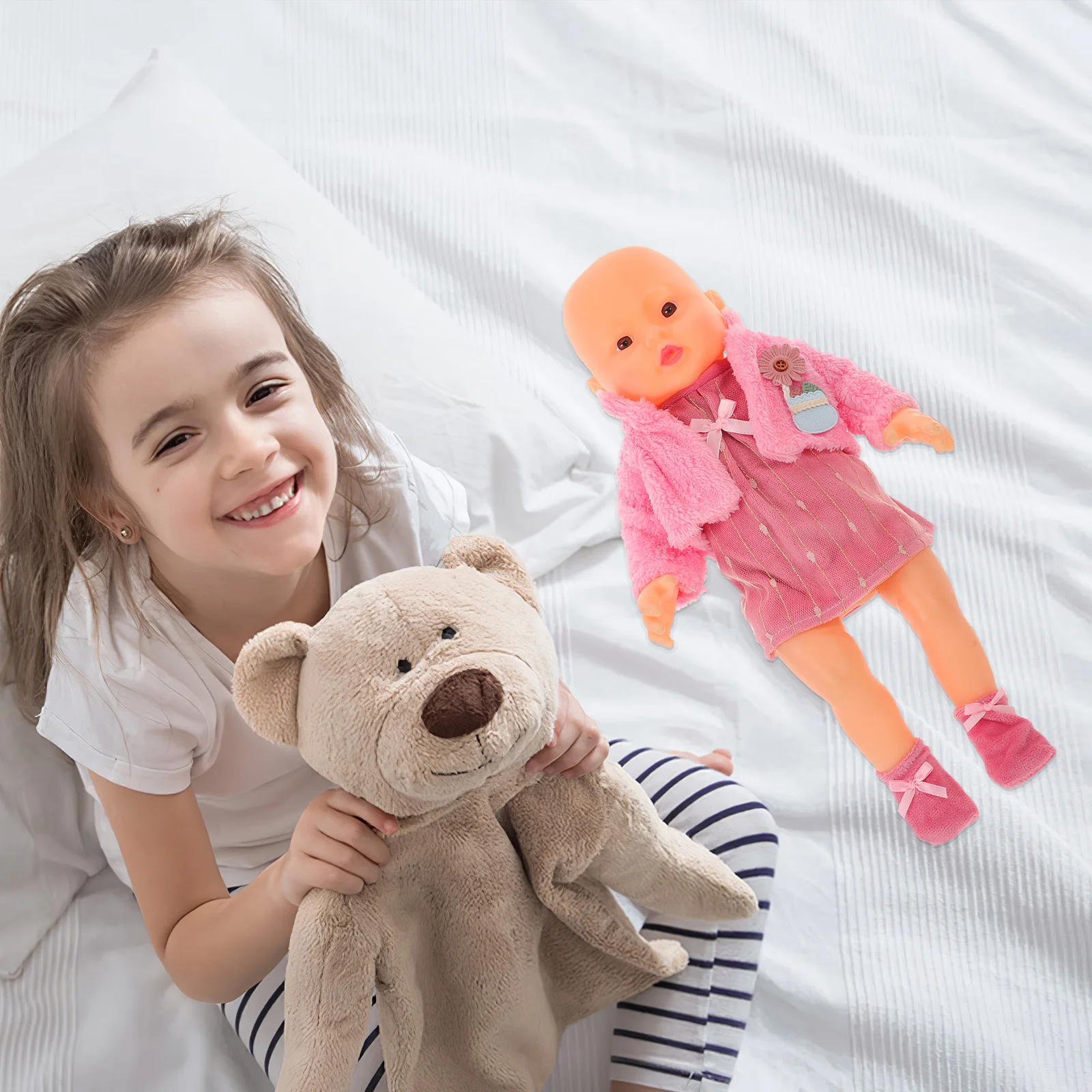 1 セット 1 セット衣類セット 18 インチピンクプリンセススカートバレエダンス衣装誕生日コスチュームアクセサリー