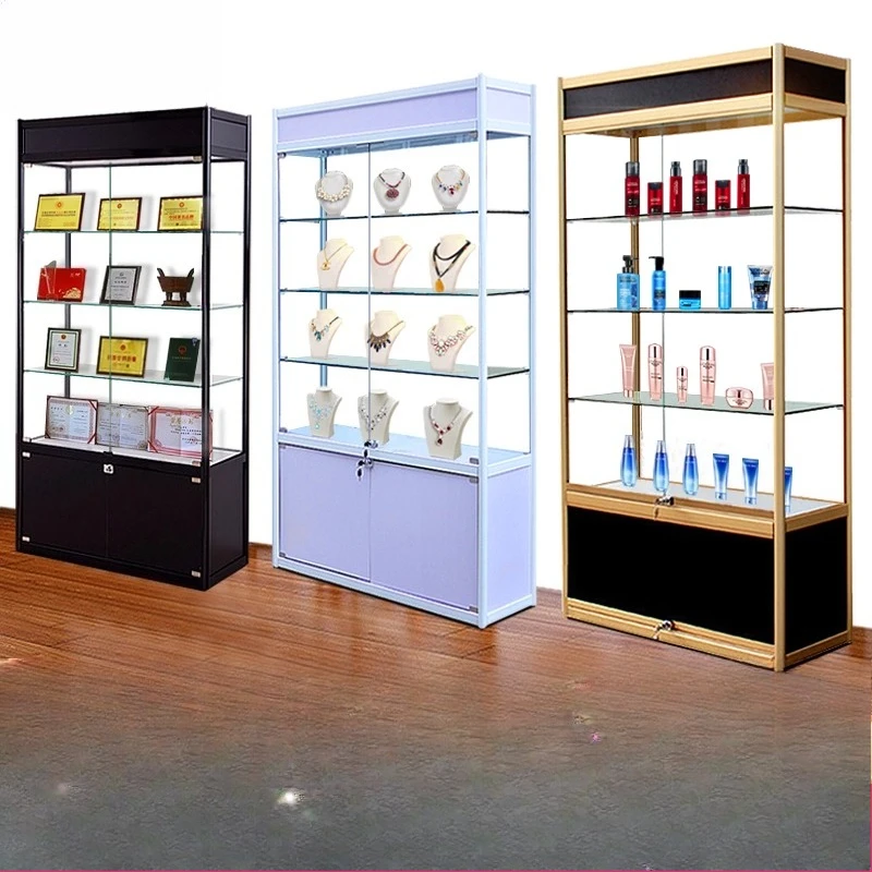 

Luxury Jewelry Counter Antique Jade Museum Cultural Relics Collection Crafts Display Cabinet Display Stand