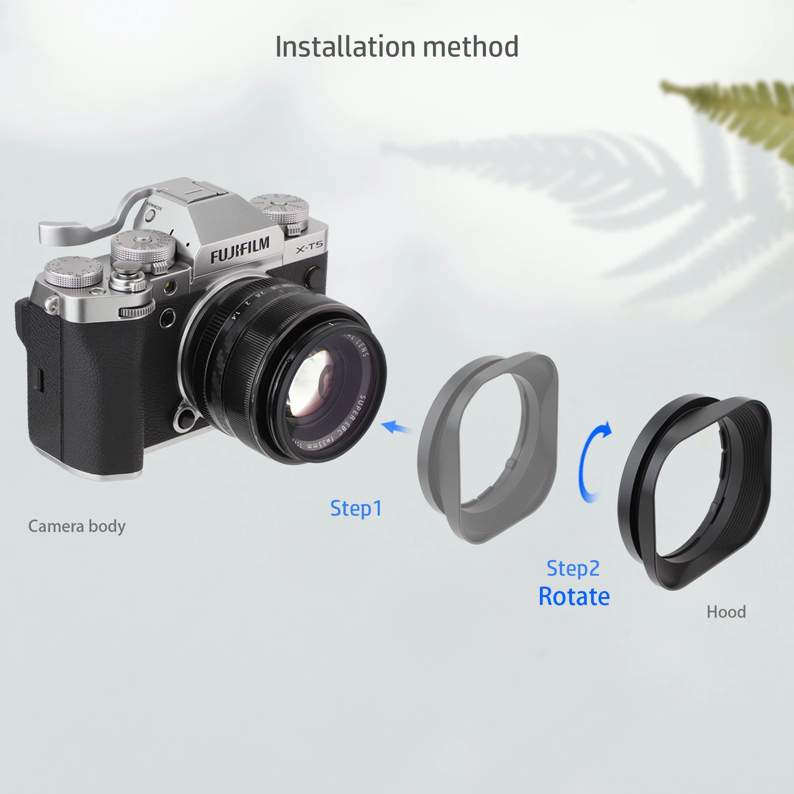 Haoge LH-X53 kwadratowa metalowa osłona przeciwsłoneczna odcień dla Fujifilm Fuji Fujinon XF 35mm F1.4 R / XF35mm/F1.4 R xf18mm F2 obiektyw