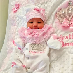 5pcs Newborn Baby Lace Girl Outfits Set Kids Clothing Real Cotton Infant Care Products Body Suit Shirt Pants