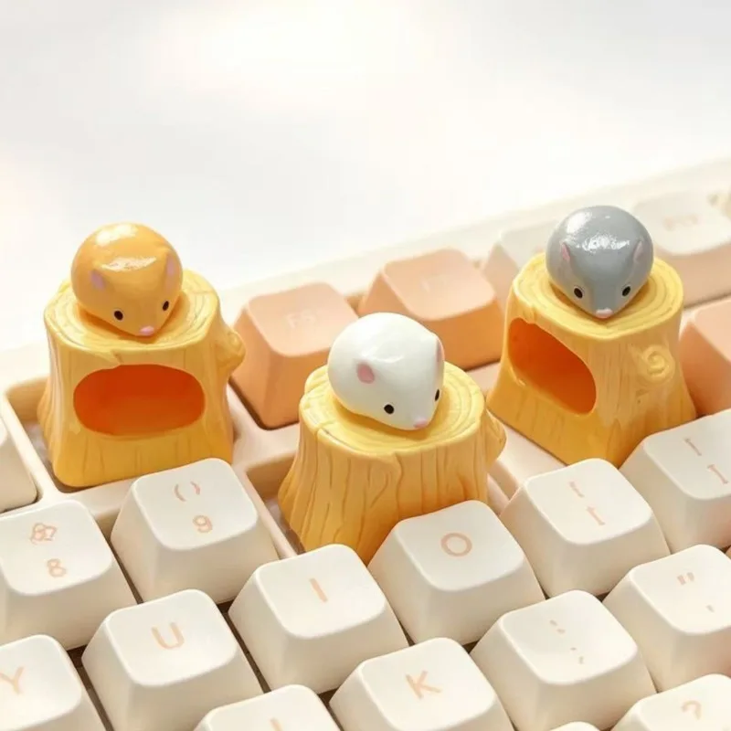 Personalized Cute Hamster Keycaps ESC Magnetic Gaming Key Caps DIY Cross Axis Mechanical Keyboard Replacement Button