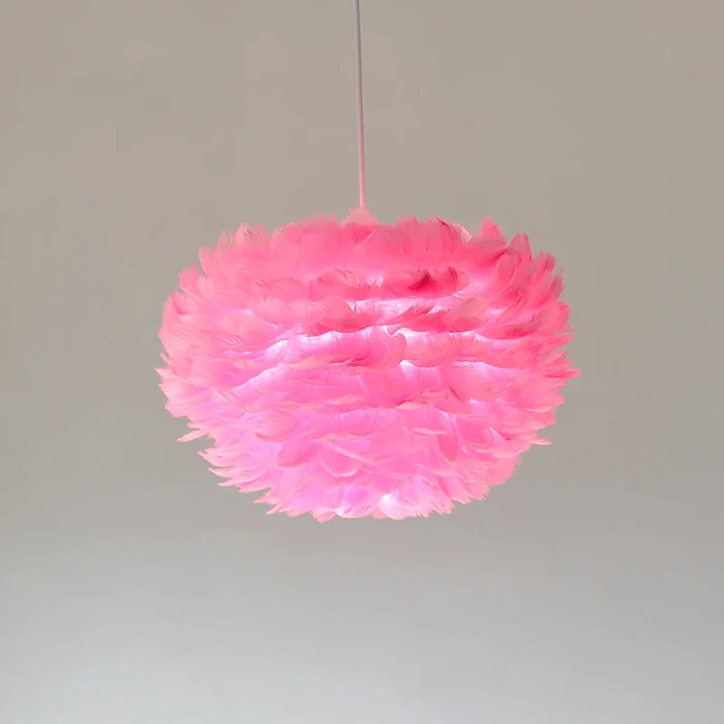 Lámpara de araña de plumas, iluminación de techo nórdica moderna para sala de estar, dormitorio, comedor cálido, ropa, cafetería, cafetería