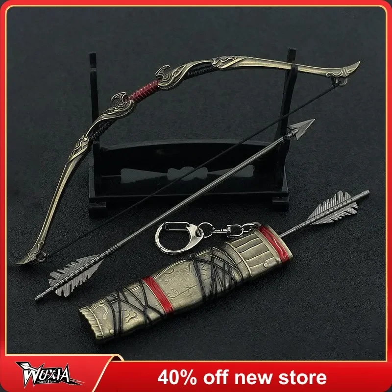 God of War Atreus Talon Bow Kratos Keychain Weapon Bow and Arrow Weapon Katana Metal Sword Samurai Toys for Boys Children Gifts