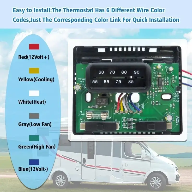 

Single Stage Heating And Cooling Thermostat 7330F3852 For RVs Air Conditioning System With Easy Installation X37F
