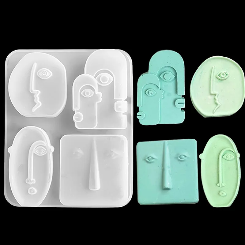 Resin Mold Personality Abstract Face Silicone Mold DIY Portrait Candle Mold Aromatherapy Soap Mold Jewelry Molds