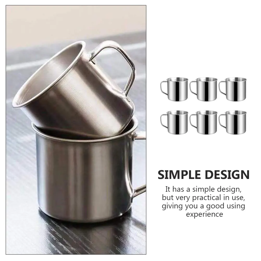 

6 Pcs Stainless Steel Children's Drinking Cup Easy to Clean Cups Espresso Kids Mugs Concentrate Small Water
