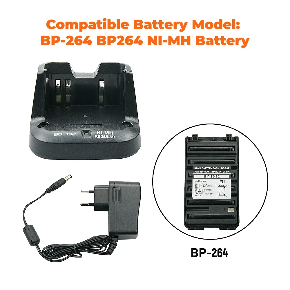 BC-192 BP-264 Desktop Ni-MH Battery Charger for ICOM F3001 F3002 F4001 F4002 IC-V80 V80E IC-T70 IC-F27SR Two Way Radio