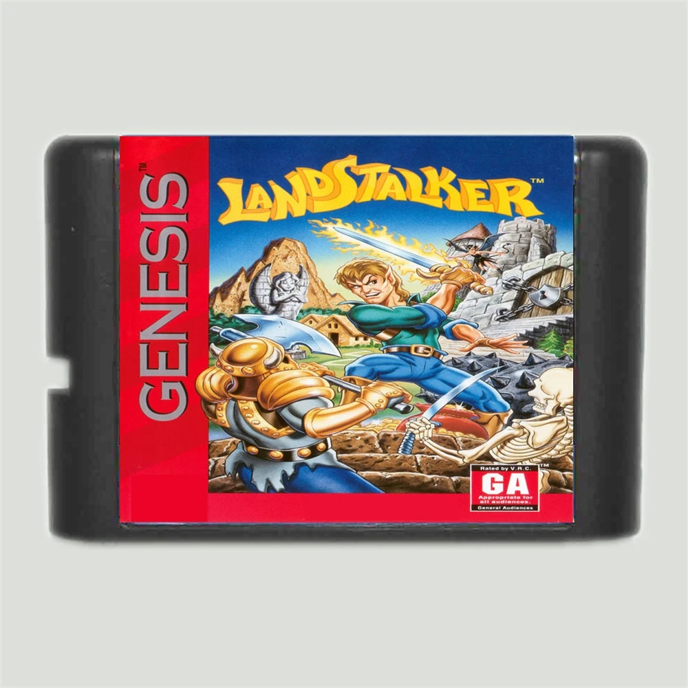 Landstalker-16Bit MD Game Card para Sega Mega Drive, Genesis System