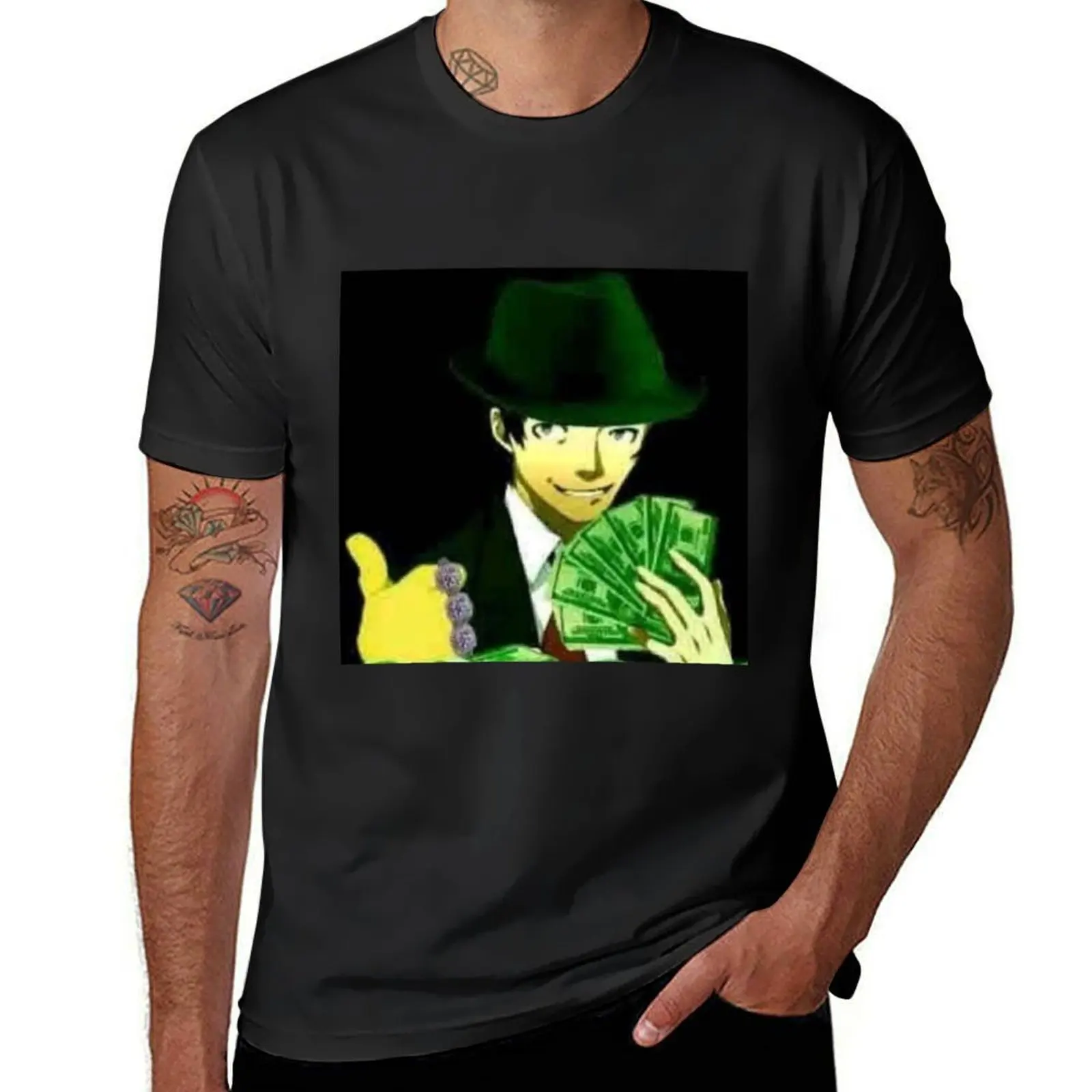 T-shirt Gangster Adachi t-shirt oversize a maniche corte personalizzate per uomo