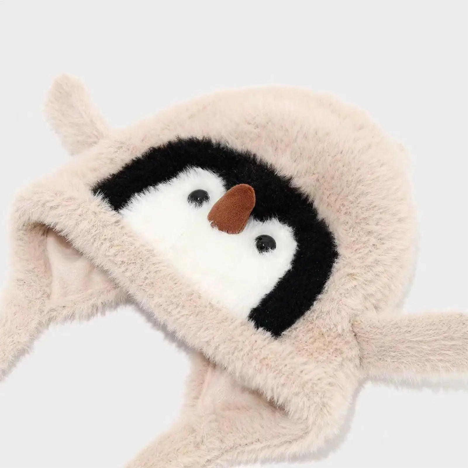 Animal Hats For Kids Penguin Soft Costume Beanie Plush Winter Hat With Ear Flaps For Girls Boys Kids Vacation Fishing Camping