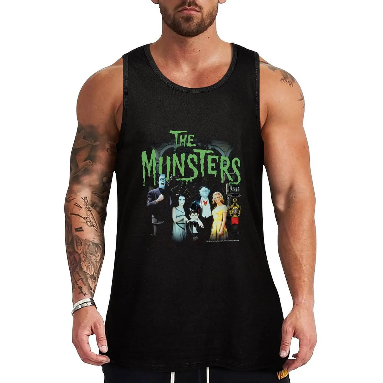 munsters-1313-50-years-brand-a Tank Top chaleco sin mangas hombres gimnasio top ropa de gimnasio para hombre Camisetas de gimnasio para hombre