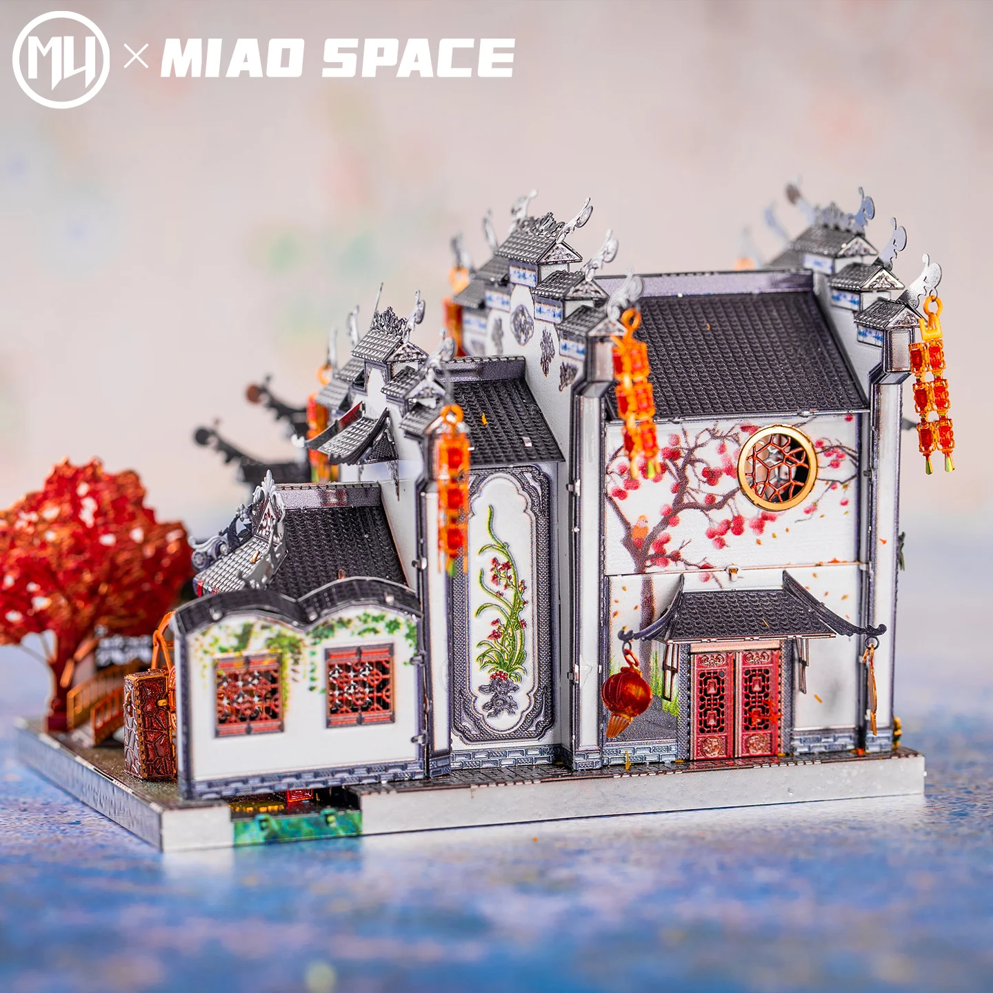 Puzzle 3D in Metallo MU Architettura del Giardino, Giocattolo Fai-da-Te Artigianale, Ornamento da Scrivania, Regalo di Compleanno per Fidanzata