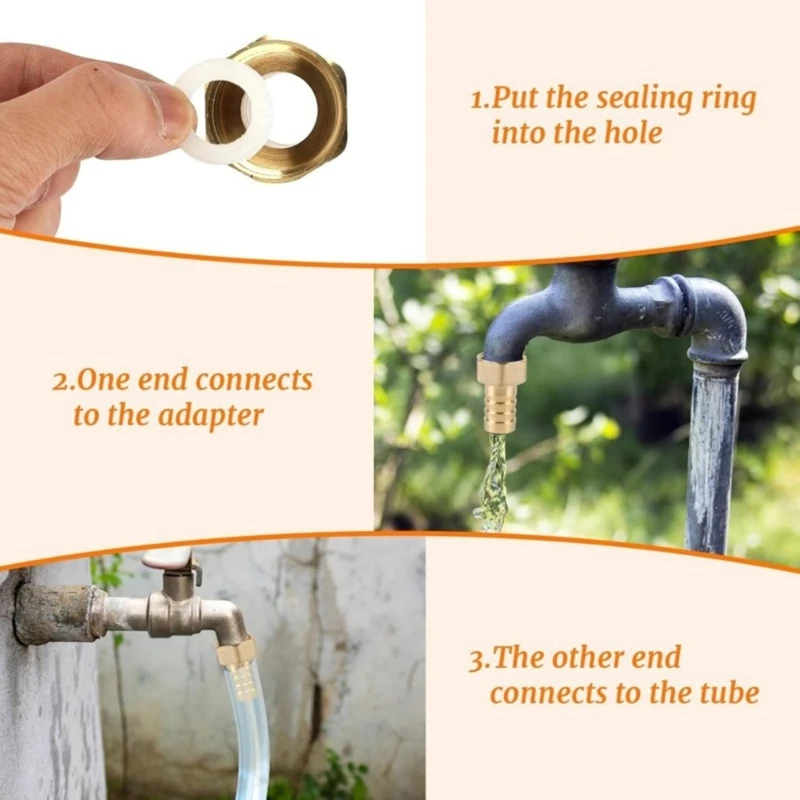  Industrial Grade Brass 3/4 Inch Hose Connectors Hexagonal Design With Anti Leak Seals